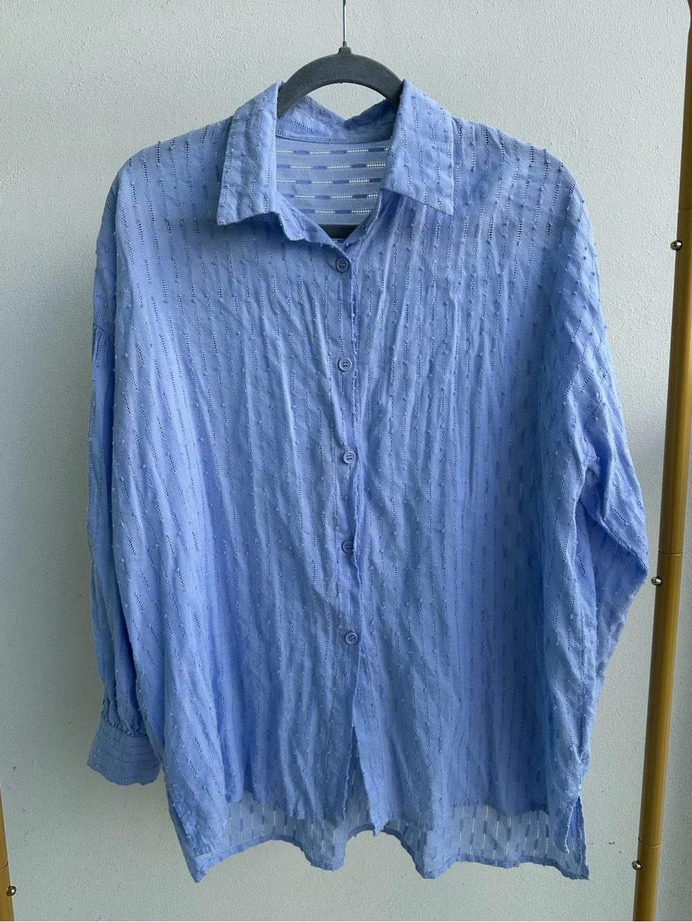 Light Blue Women's Two-Piece Lounge Set - Button Shirt & Shorts